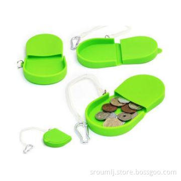 Green Silicone Coin Box Bag For Promotion Gift , Mini Silic
